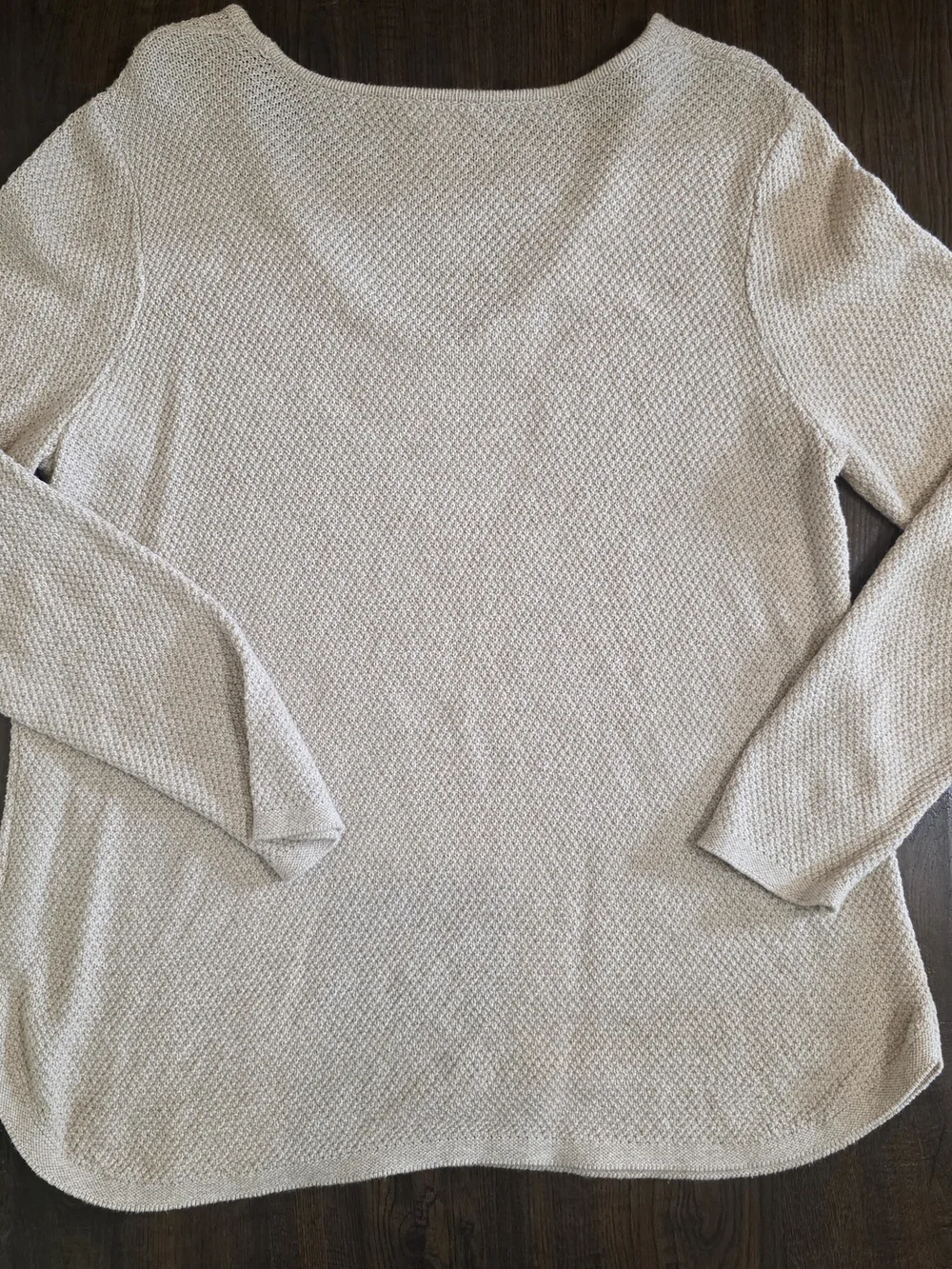 J.Jill Textured Cotton Blend V-Neck Sweater | Women’s Cream V-Neck Knit Sweater